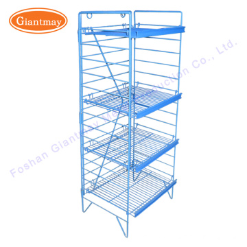 folding grocery store metal free standing wire potato chips metal display rack for snack